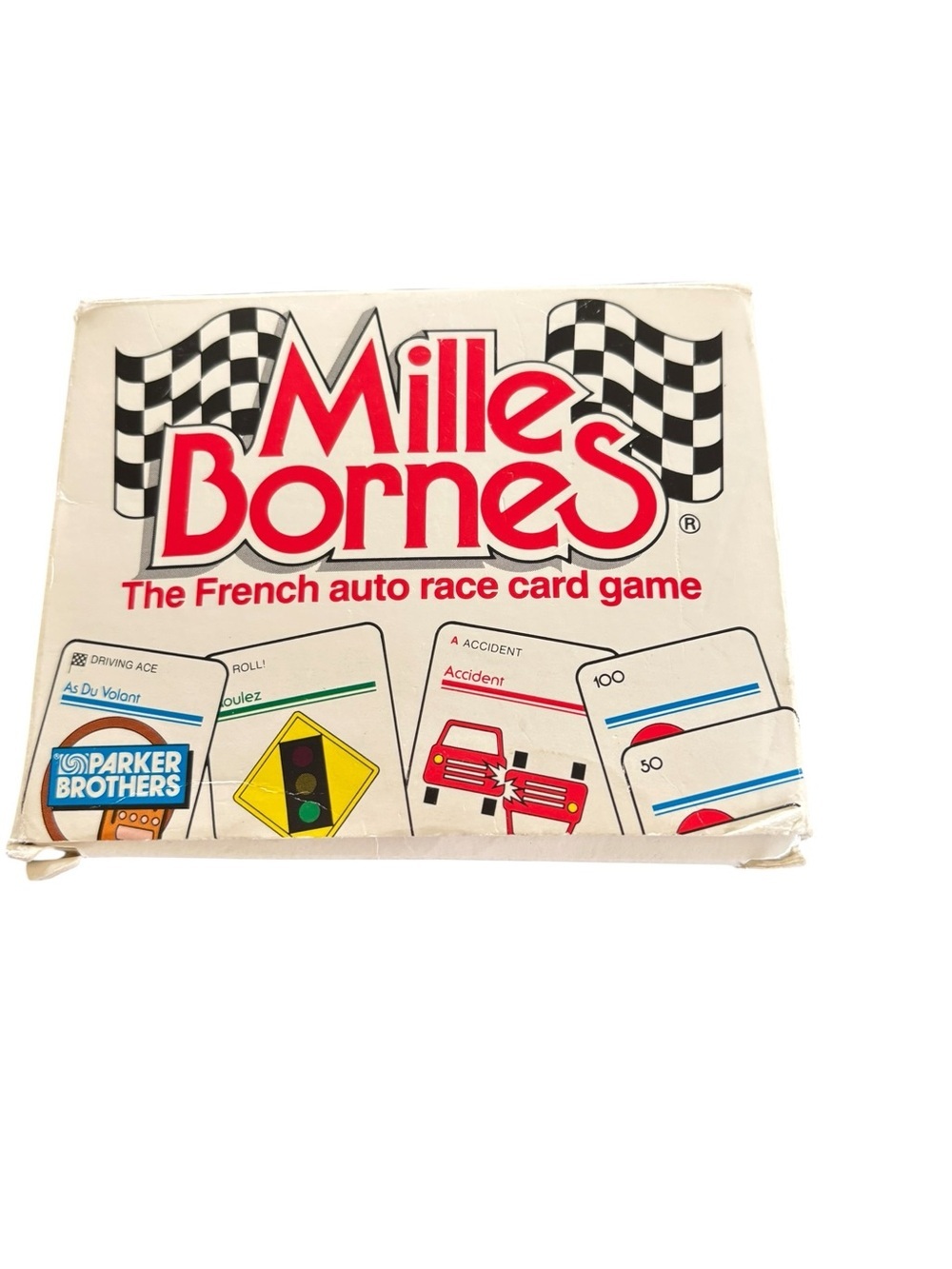 VTG 80’s Parker Brothers Mille Bornes French Auto Race Card Game Complete 1988